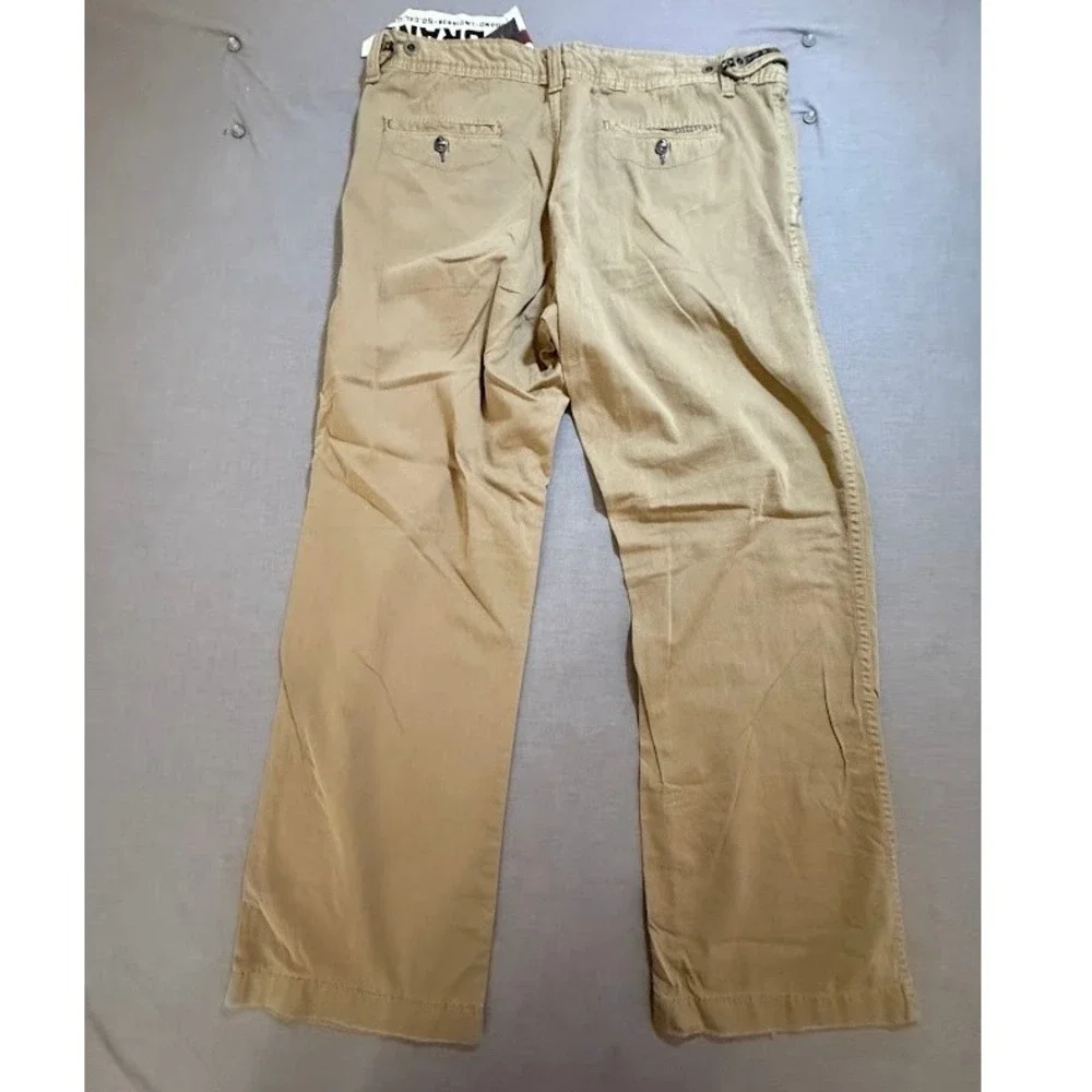 Z Brand Mens Tan Twill Straight Leg Chino Pants‎ Casual Belted Zip 38X32.
